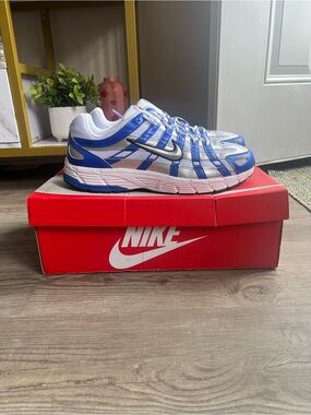 Nike P-6000 Men's Racer Blue Metallic Silver White CD6404-403 Size 12